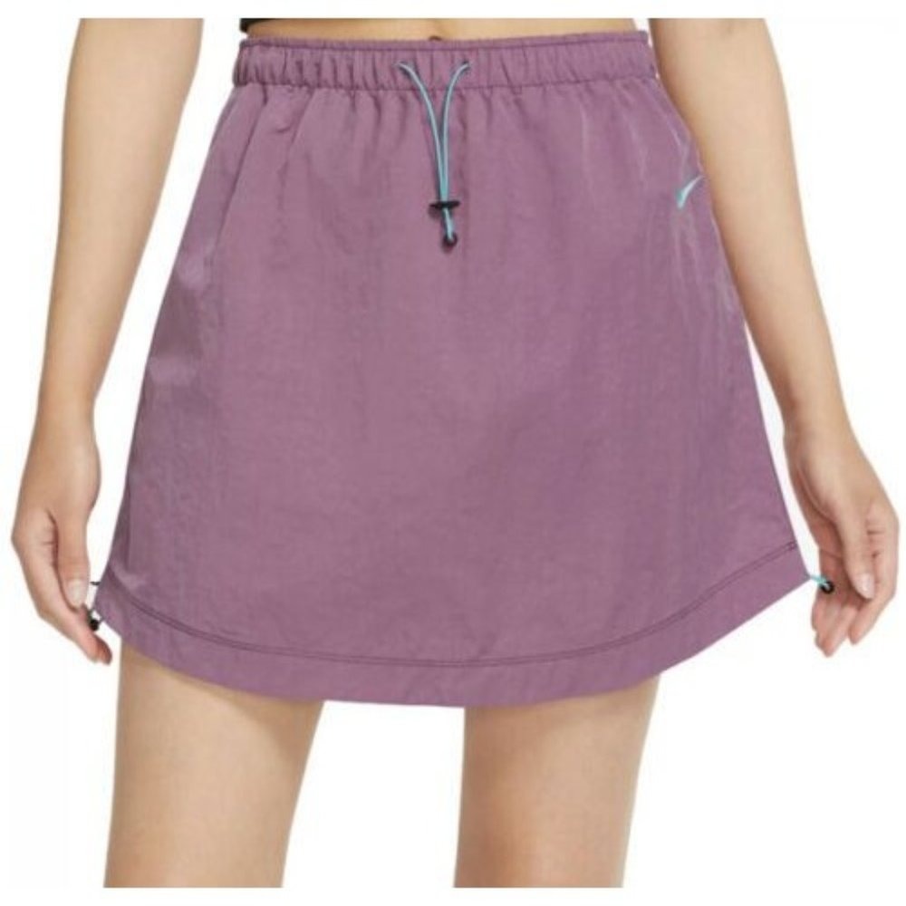 NEW Nike Women's Sportwear Swoosh Woven High Rise Skirt Purple DM6199 XS Standar